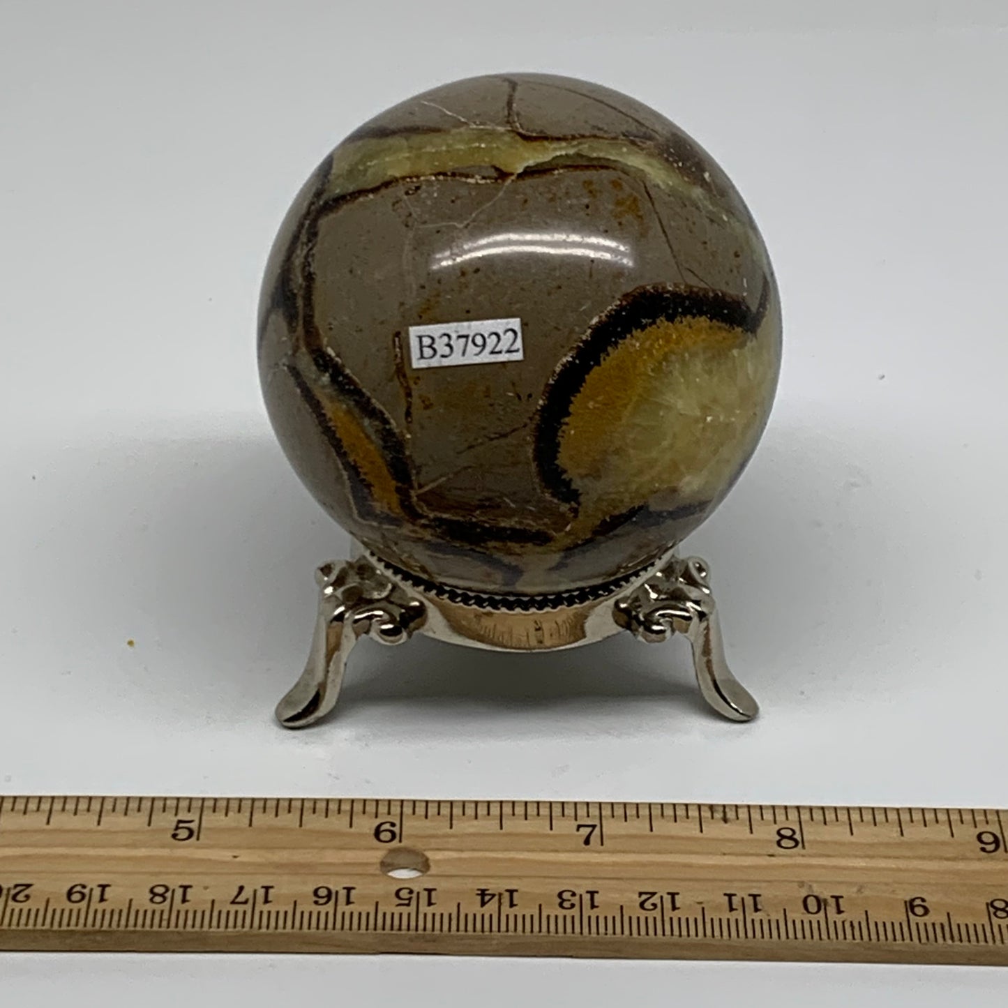 1 lbs, 2.7" (68mm), Natural Septarian Sphere Crystal Gemstone Ball, B37922