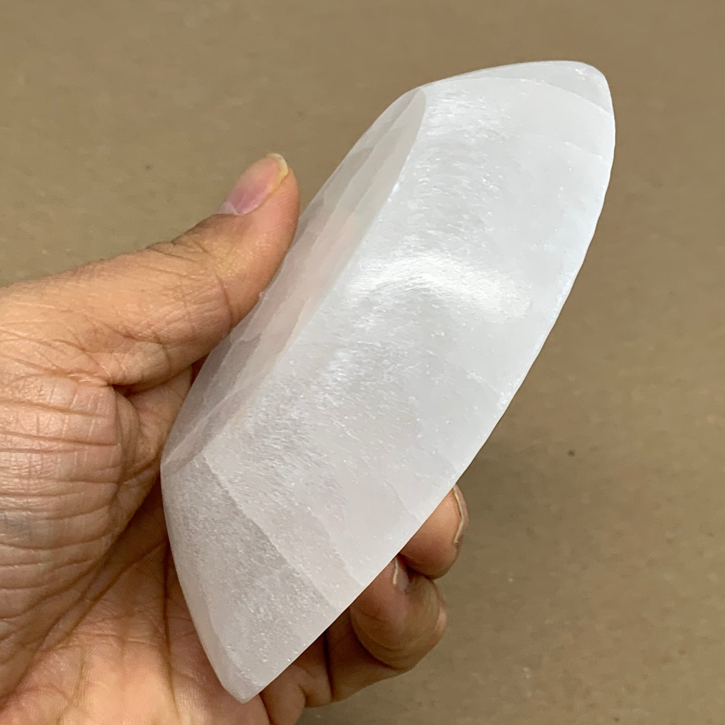 233g, 4.7"x2.7"x1.1", Natural Eye Shape Selenite Bowl Crystals, B36182