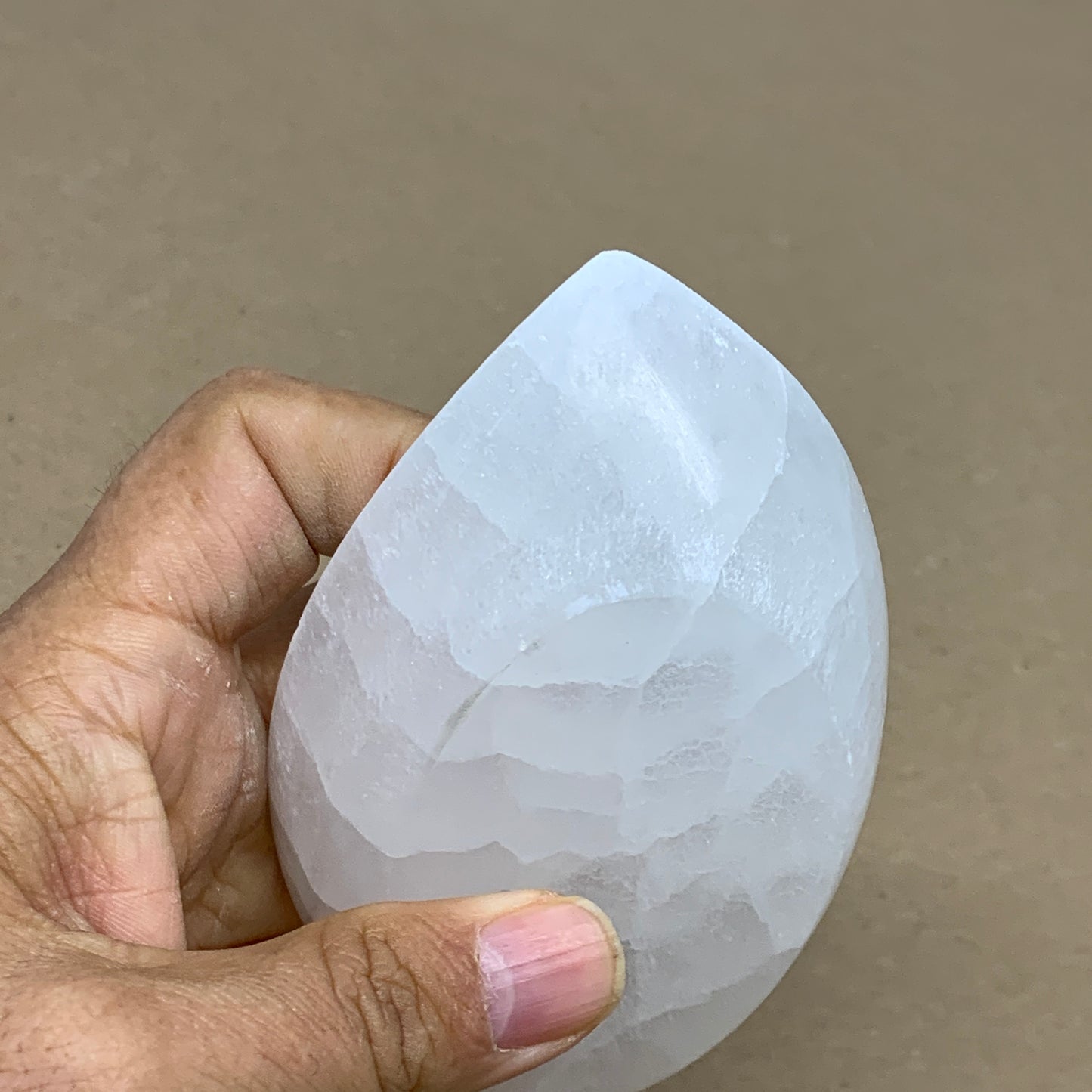 233g, 4.7"x2.7"x1.1", Natural Eye Shape Selenite Bowl Crystals, B36182