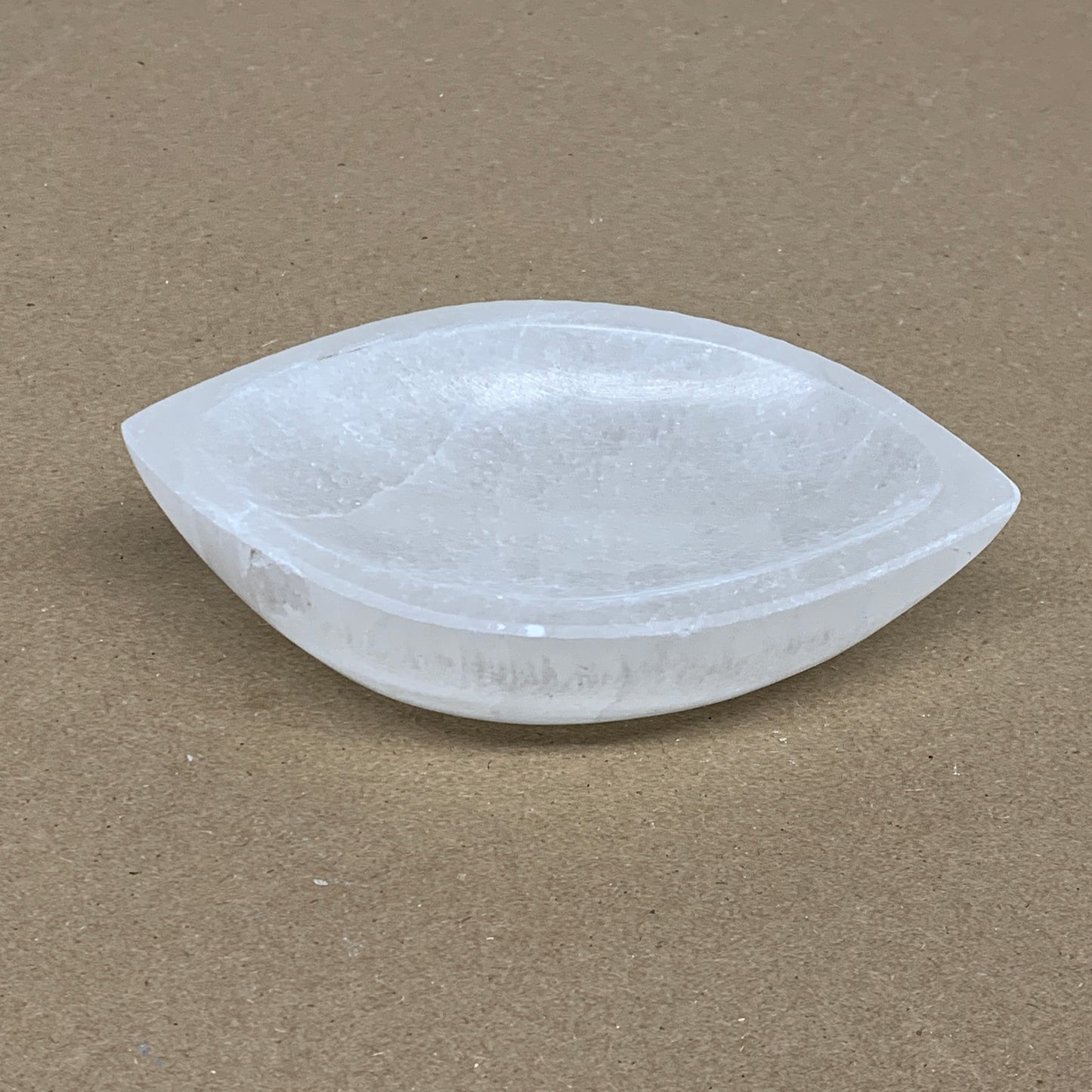 233g, 4.7"x2.7"x1.1", Natural Eye Shape Selenite Bowl Crystals, B36182