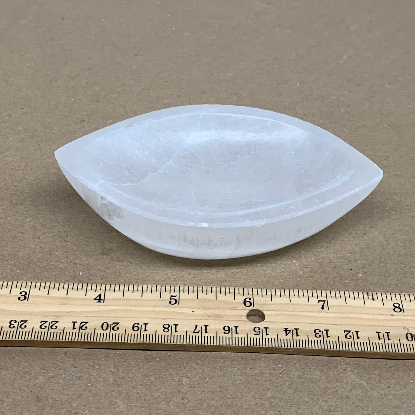 233g, 4.7"x2.7"x1.1", Natural Eye Shape Selenite Bowl Crystals, B36182