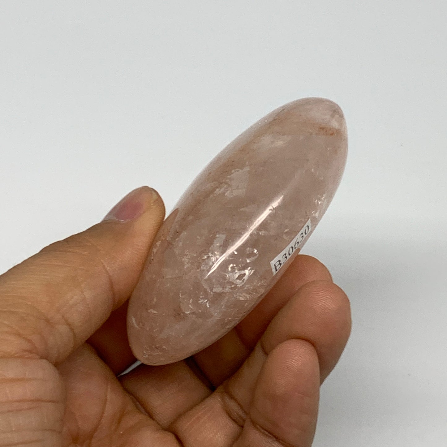 126.6g,2.7"x1.9"x1", Red Hematoid Fire Quartz Palm-Stone Crystal Polished, B3063