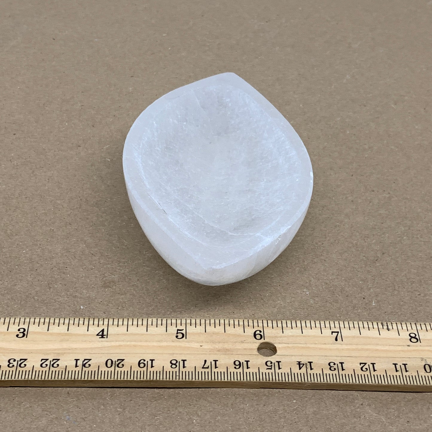 233g, 4.7"x2.7"x1.1", Natural Eye Shape Selenite Bowl Crystals, B36182