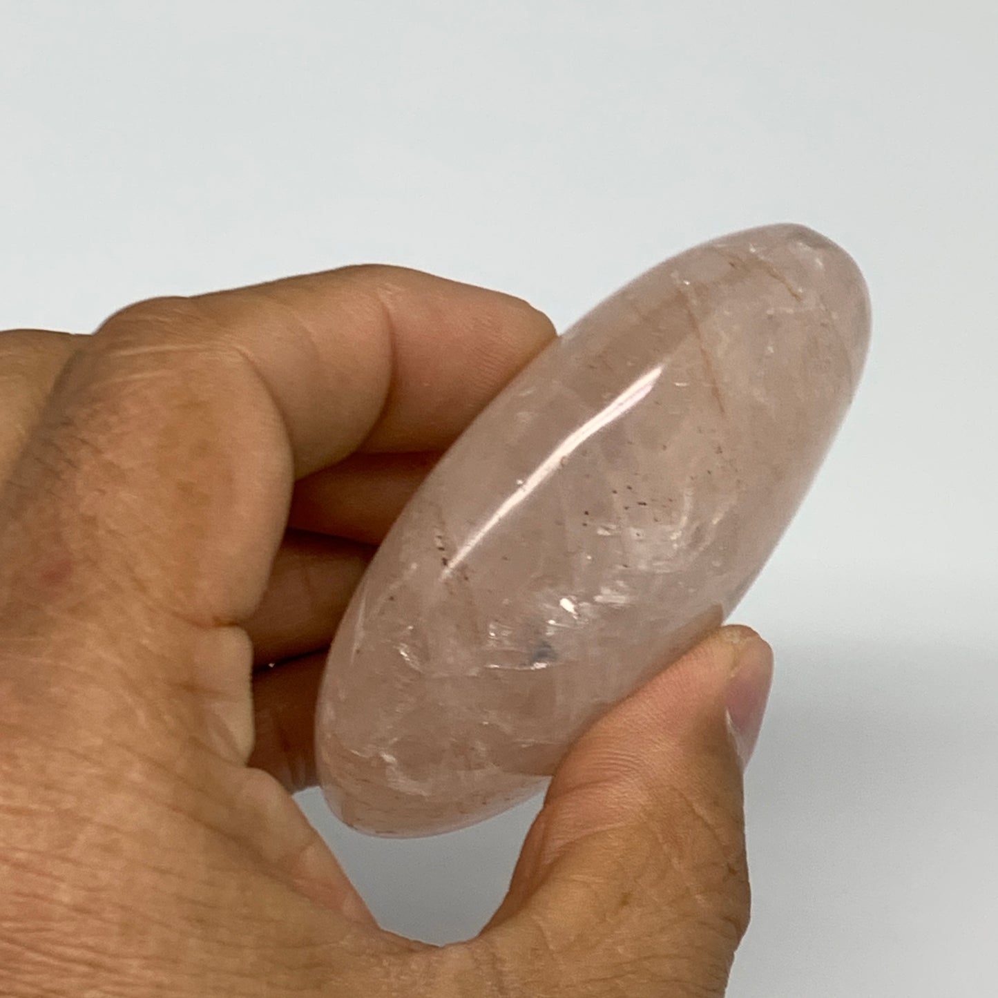 126.6g,2.7"x1.9"x1", Red Hematoid Fire Quartz Palm-Stone Crystal Polished, B3063