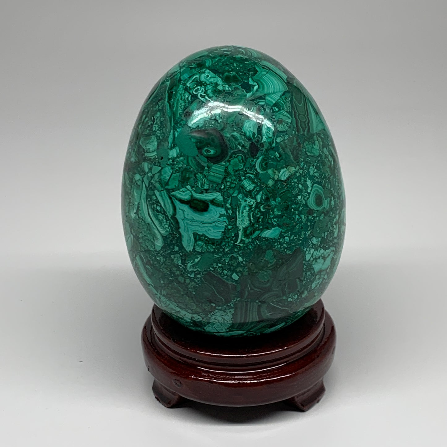 3.79 lbs, 5.2"x4", Natural Solid Malachite Egg Polished Gemstone @Congo, B32790