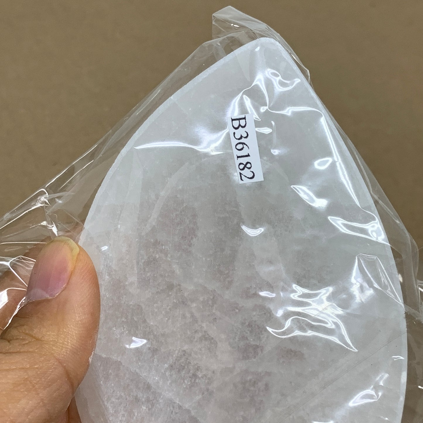 233g, 4.7"x2.7"x1.1", Natural Eye Shape Selenite Bowl Crystals, B36182