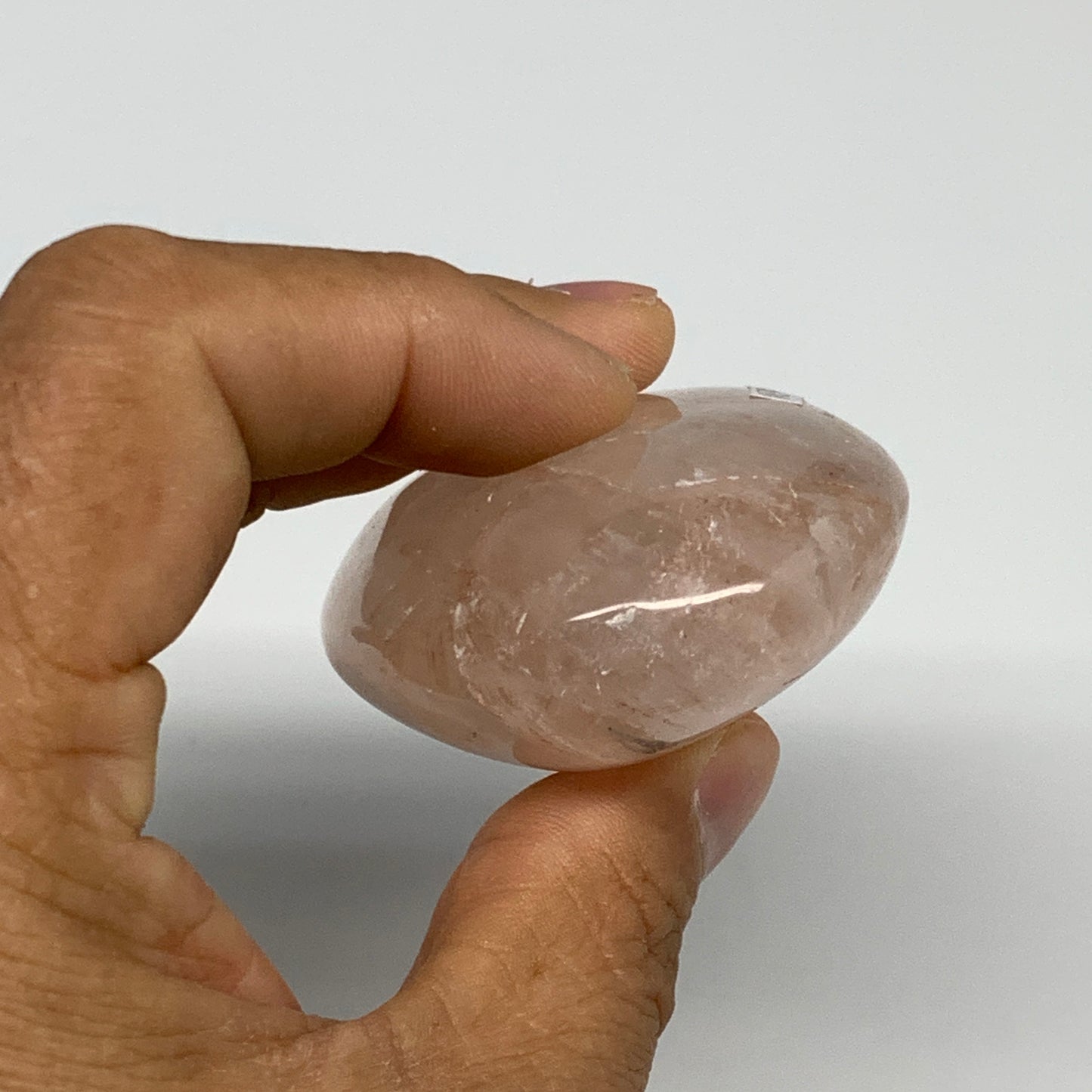 126.6g,2.7"x1.9"x1", Red Hematoid Fire Quartz Palm-Stone Crystal Polished, B3063