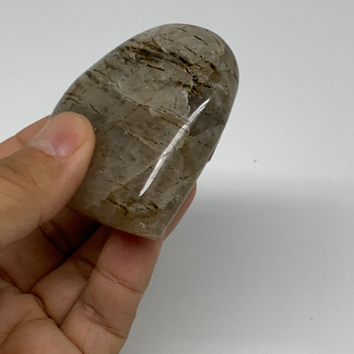 132.5g, 2.5"x2.4"x0.9", Natural Untreated Quartz Heart Crystal Polished, B34882