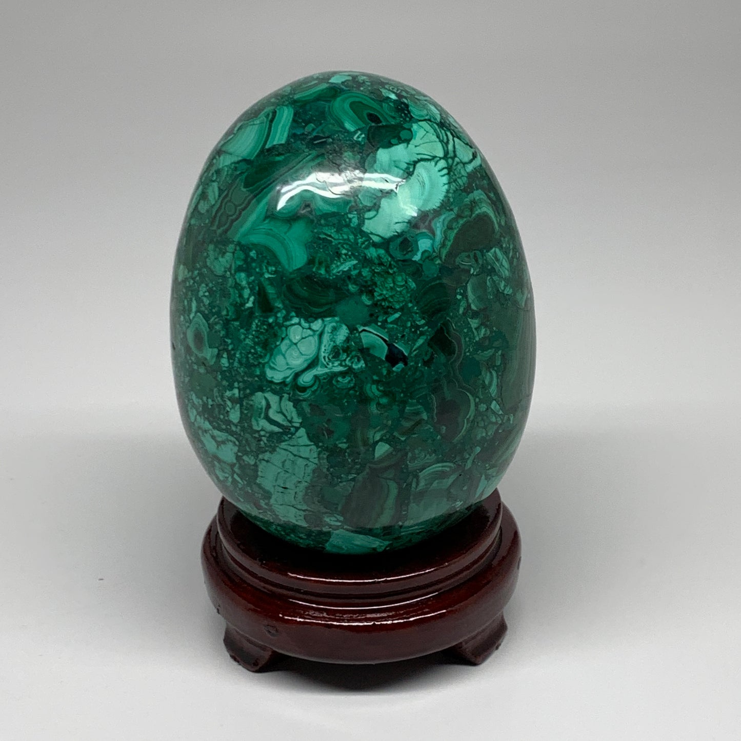 3.79 lbs, 5.2"x4", Natural Solid Malachite Egg Polished Gemstone @Congo, B32790