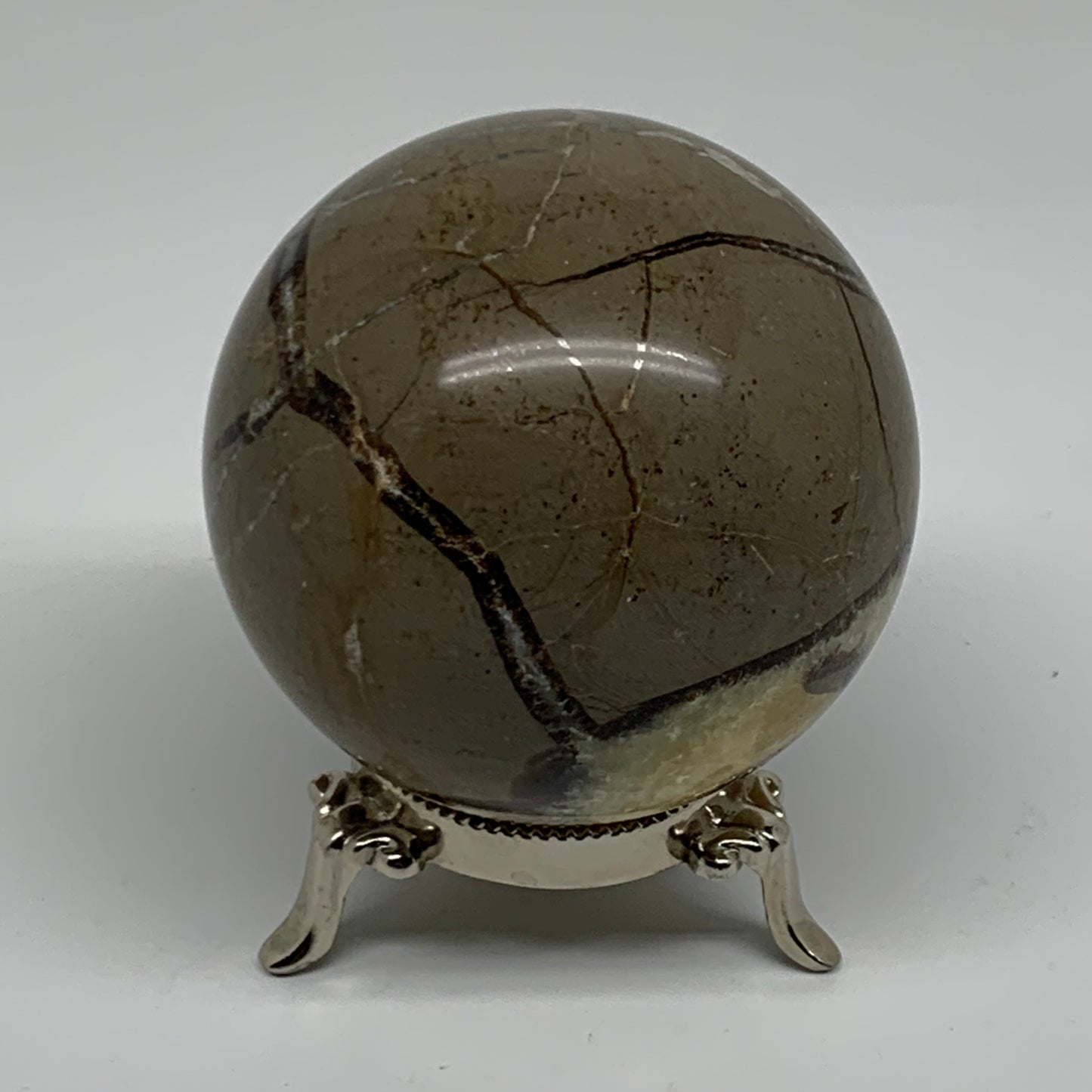 1.4 lbs, 3" (71mm), Natural Septarian Sphere Crystal Gemstone Ball, B37923