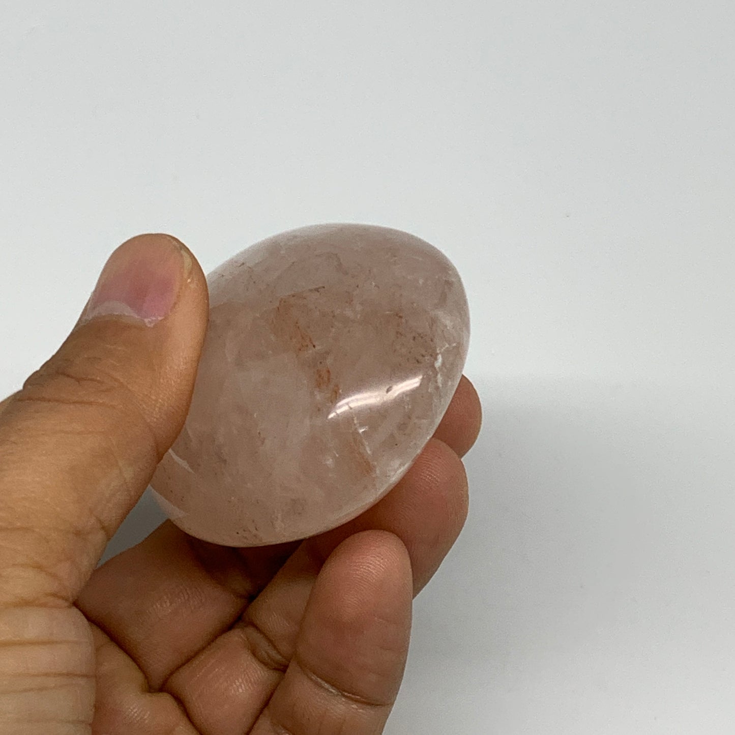 126.6g,2.7"x1.9"x1", Red Hematoid Fire Quartz Palm-Stone Crystal Polished, B3063