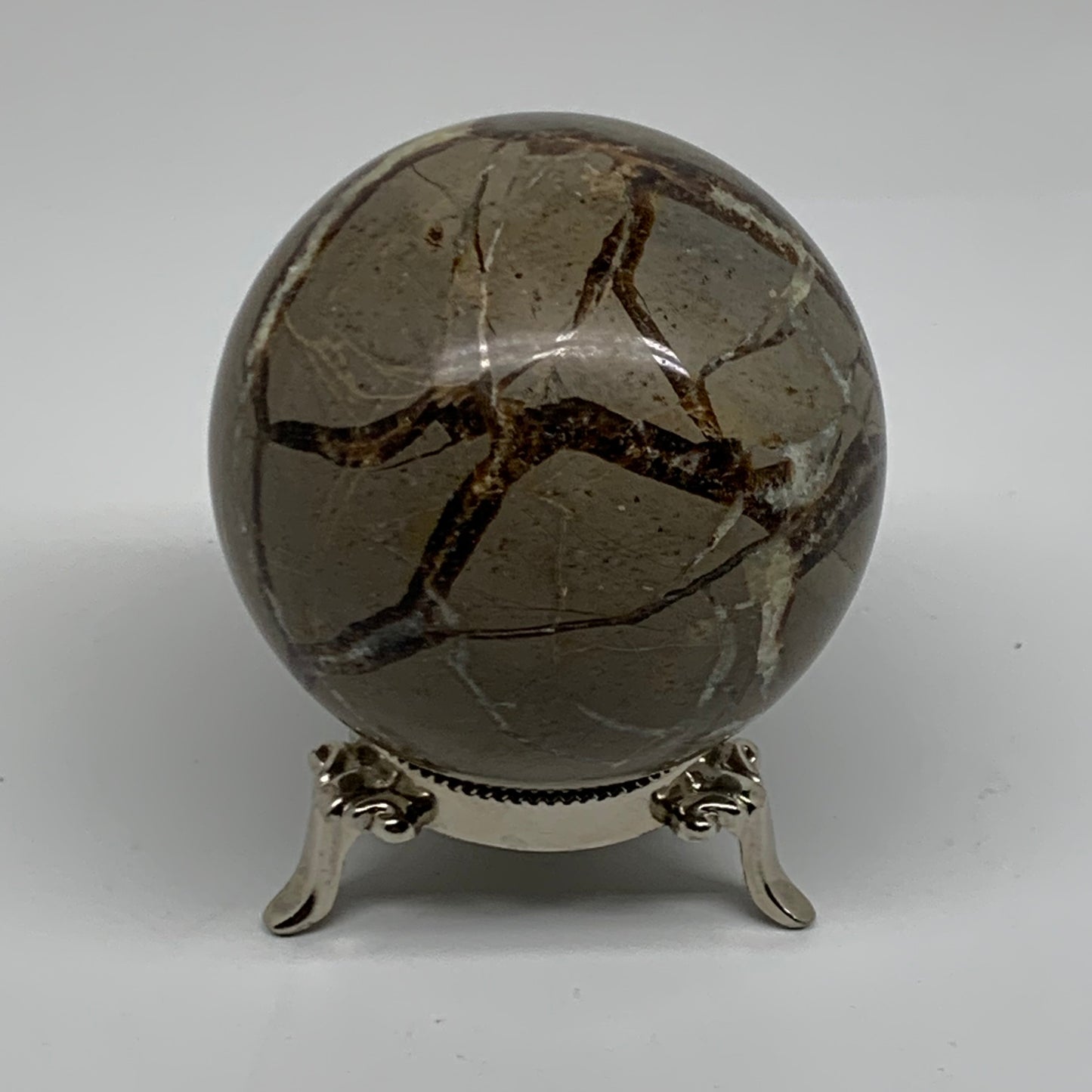 1.4 lbs, 3" (71mm), Natural Septarian Sphere Crystal Gemstone Ball, B37923