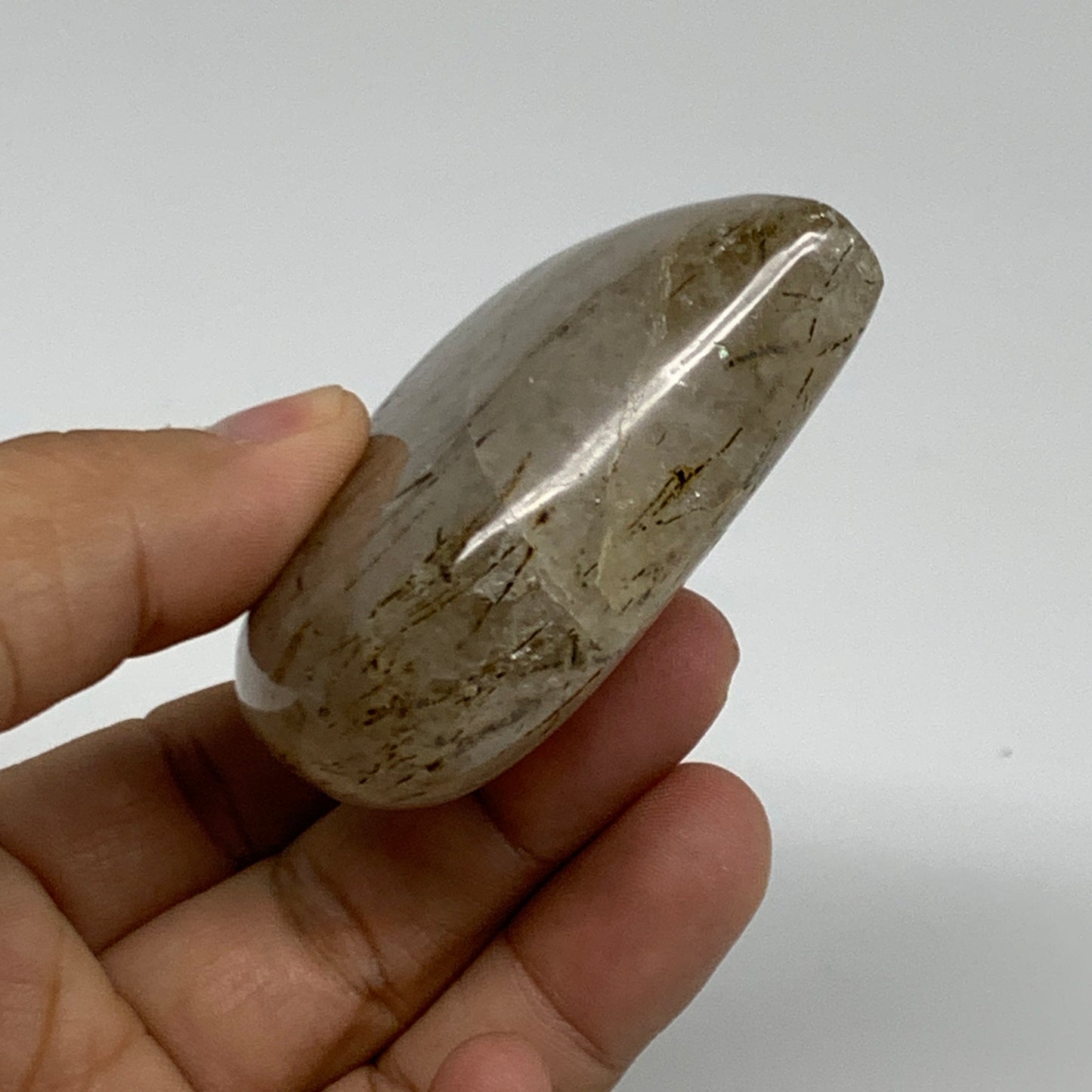132.5g, 2.5"x2.4"x0.9", Natural Untreated Quartz Heart Crystal Polished, B34882