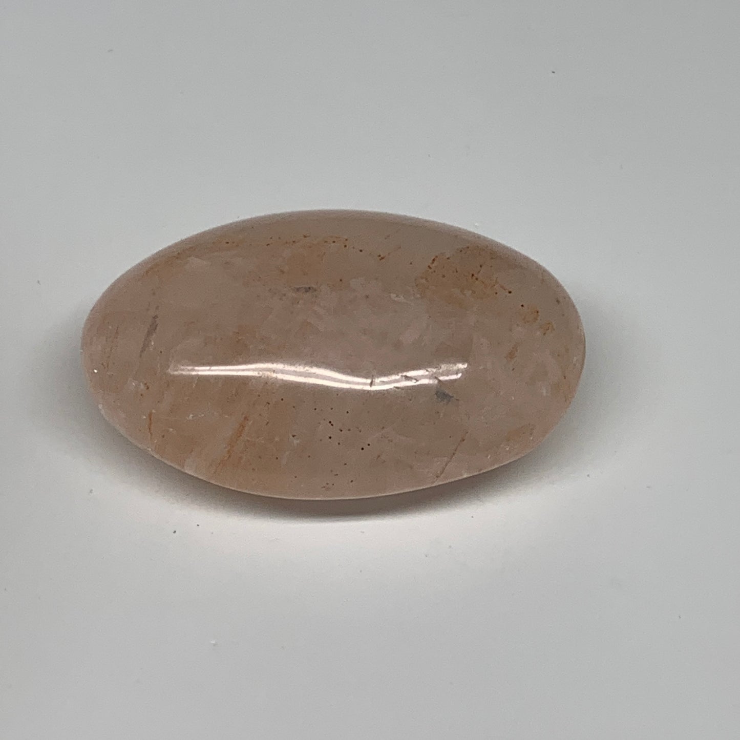 126.6g,2.7"x1.9"x1", Red Hematoid Fire Quartz Palm-Stone Crystal Polished, B3063