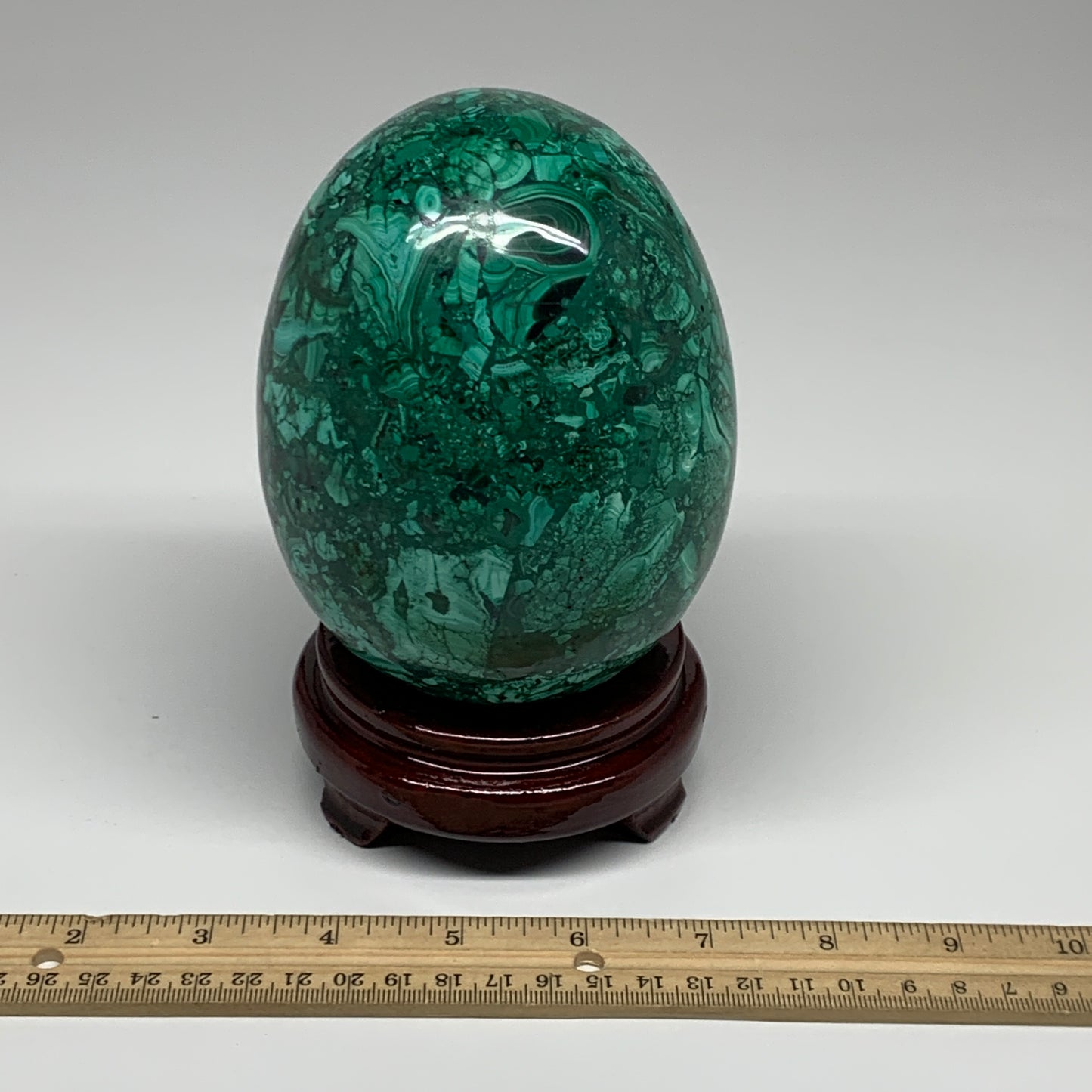 3.79 lbs, 5.2"x4", Natural Solid Malachite Egg Polished Gemstone @Congo, B32790