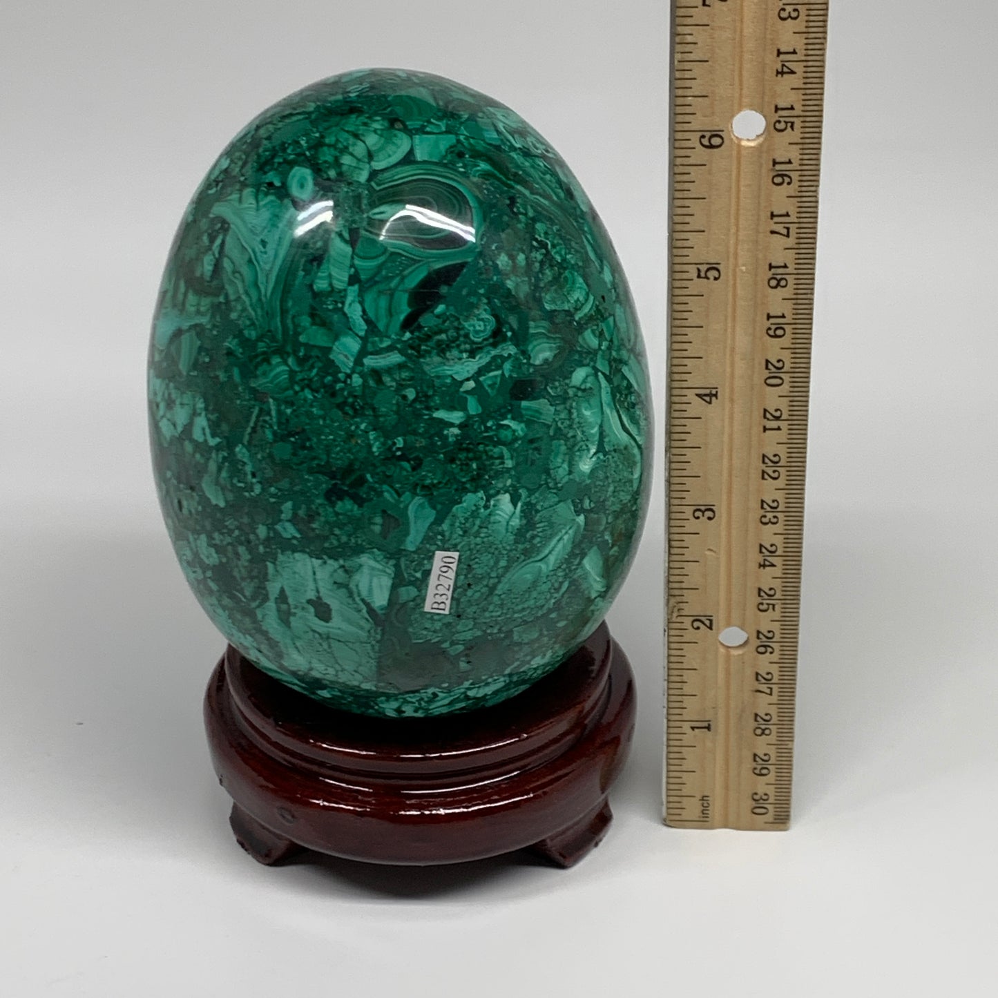 3.79 lbs, 5.2"x4", Natural Solid Malachite Egg Polished Gemstone @Congo, B32790