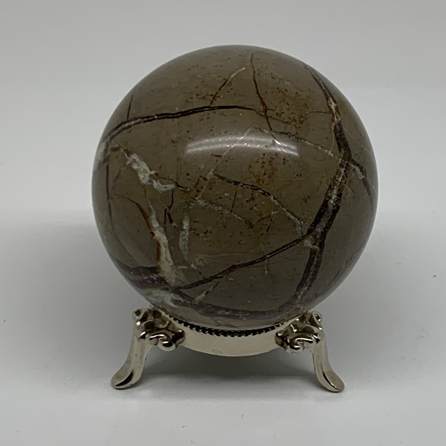 1.4 lbs, 3" (71mm), Natural Septarian Sphere Crystal Gemstone Ball, B37923