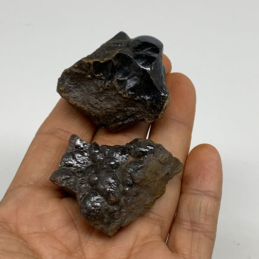 99.9g, 1.5", 2pcs, Rough Hematite Botryoidal Mineral Crystal @Morocco, B37081