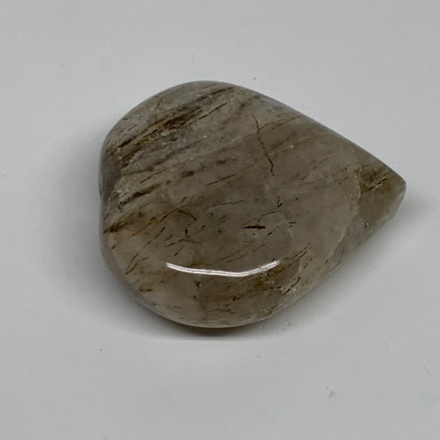 132.5g, 2.5"x2.4"x0.9", Natural Untreated Quartz Heart Crystal Polished, B34882
