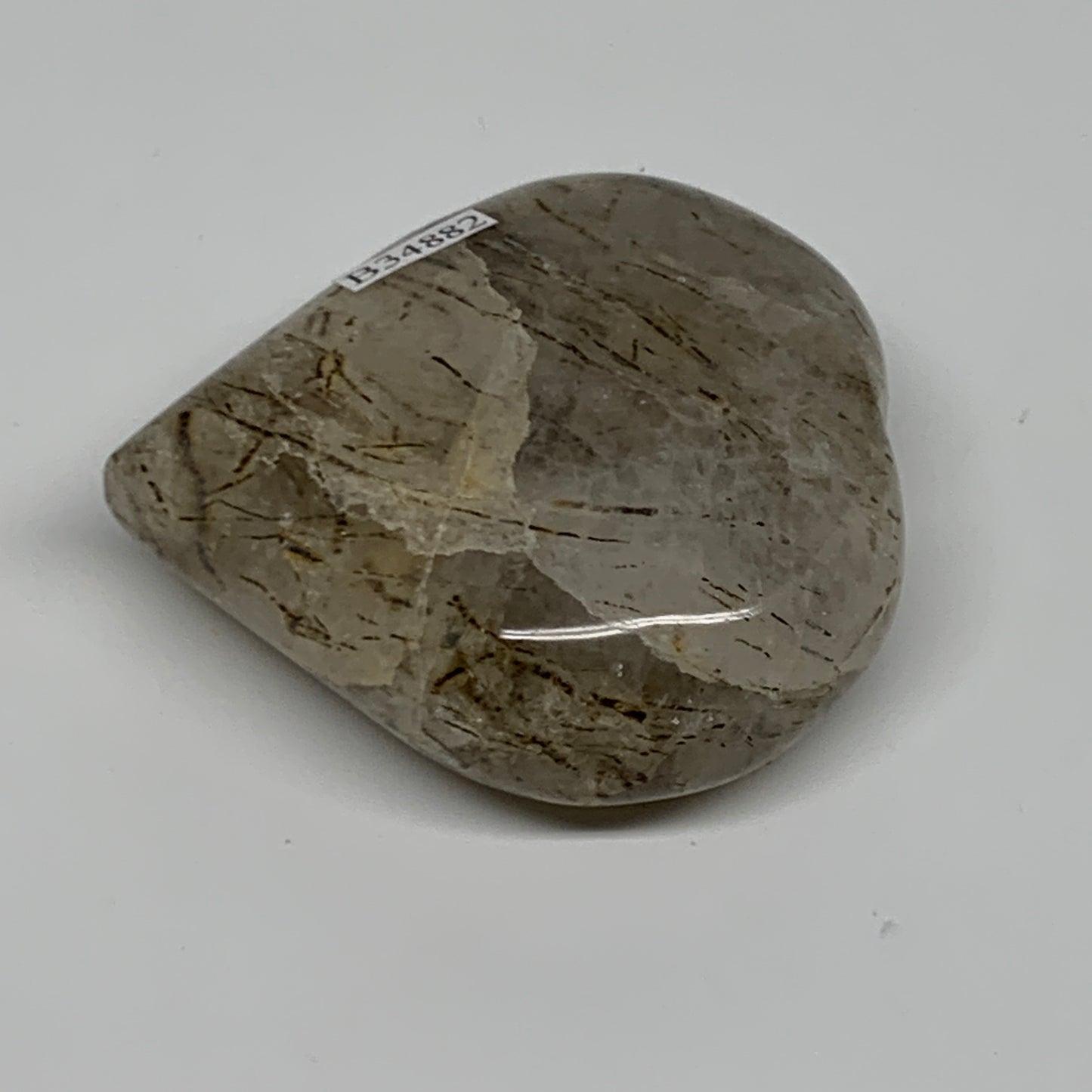 132.5g, 2.5"x2.4"x0.9", Natural Untreated Quartz Heart Crystal Polished, B34882