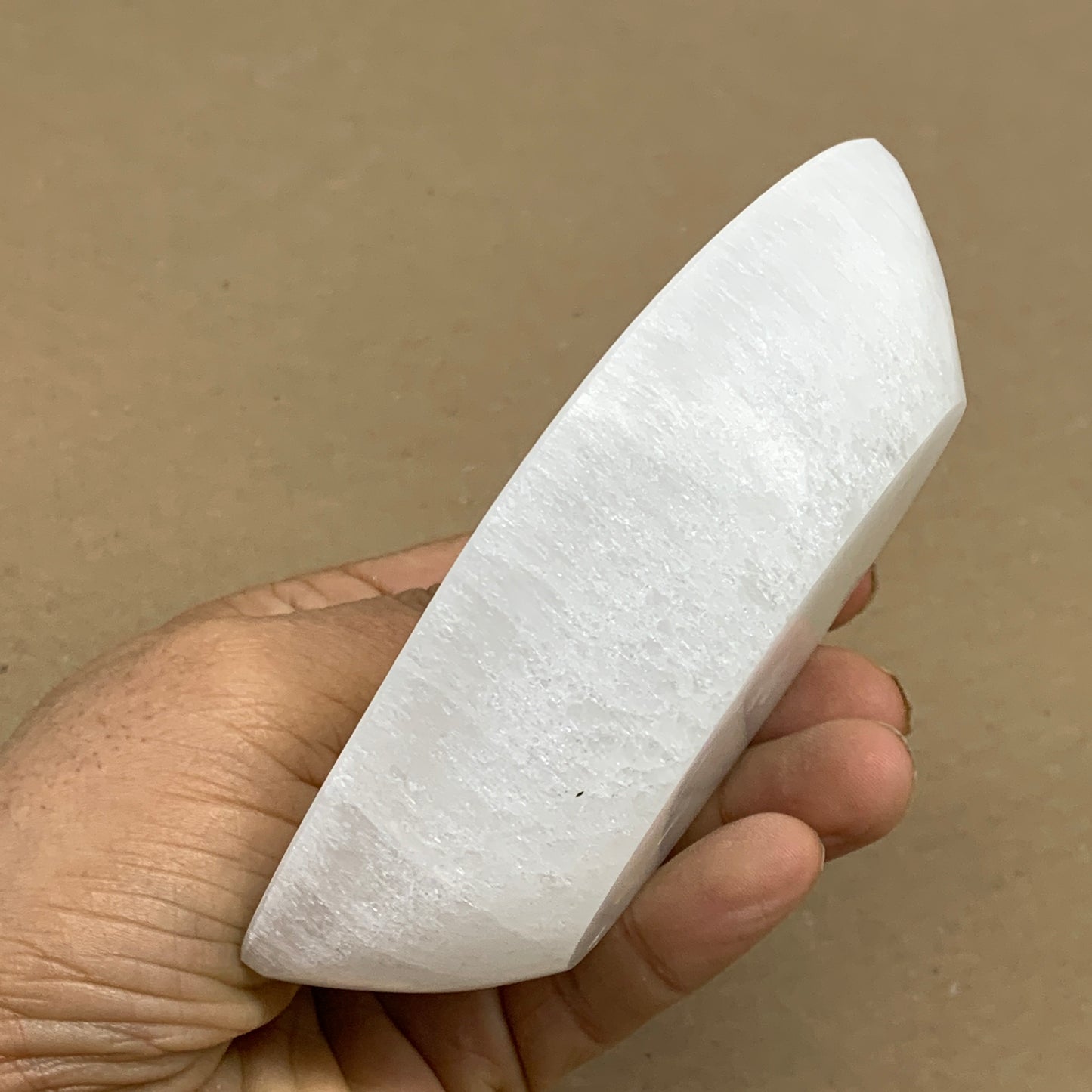 242g, 4.6"x2.7"x1.1", Natural Eye Shape Selenite Bowl Crystals, B36183