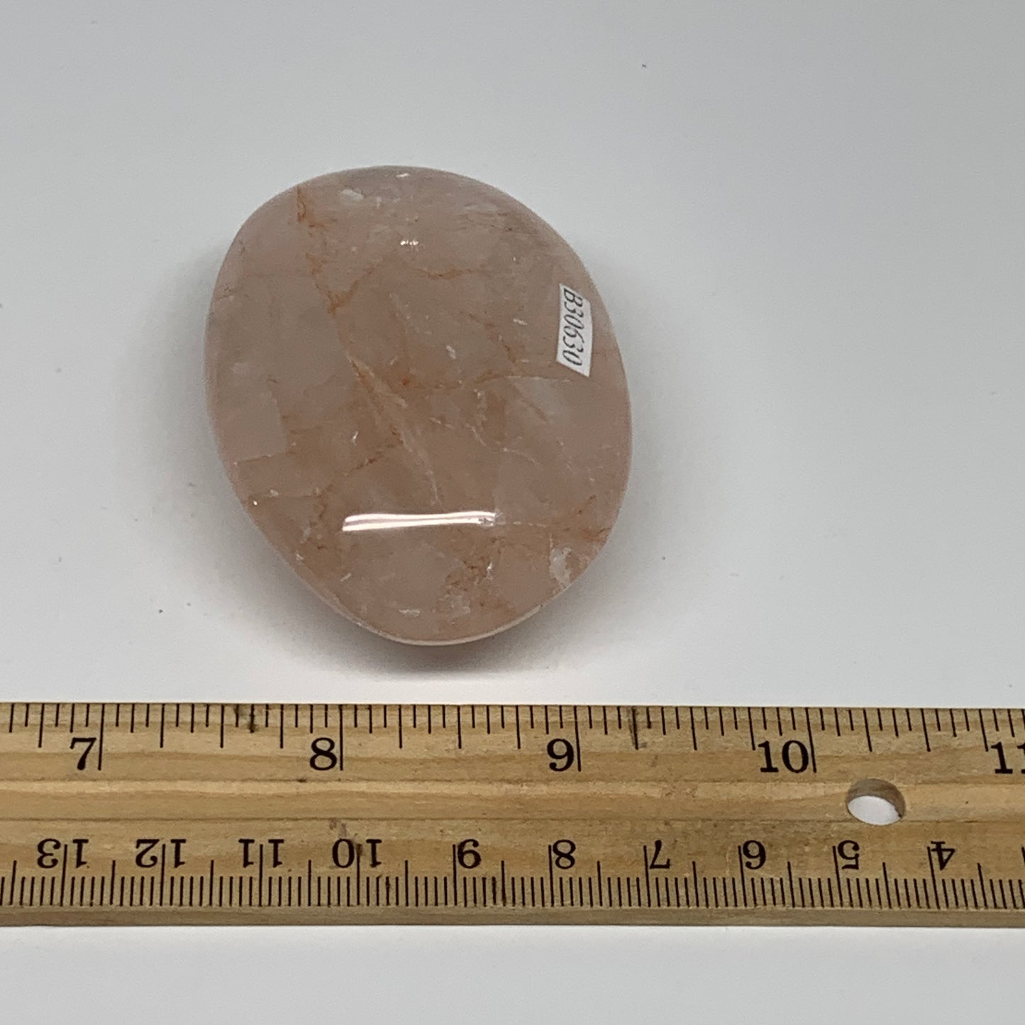 126.6g,2.7"x1.9"x1", Red Hematoid Fire Quartz Palm-Stone Crystal Polished, B3063