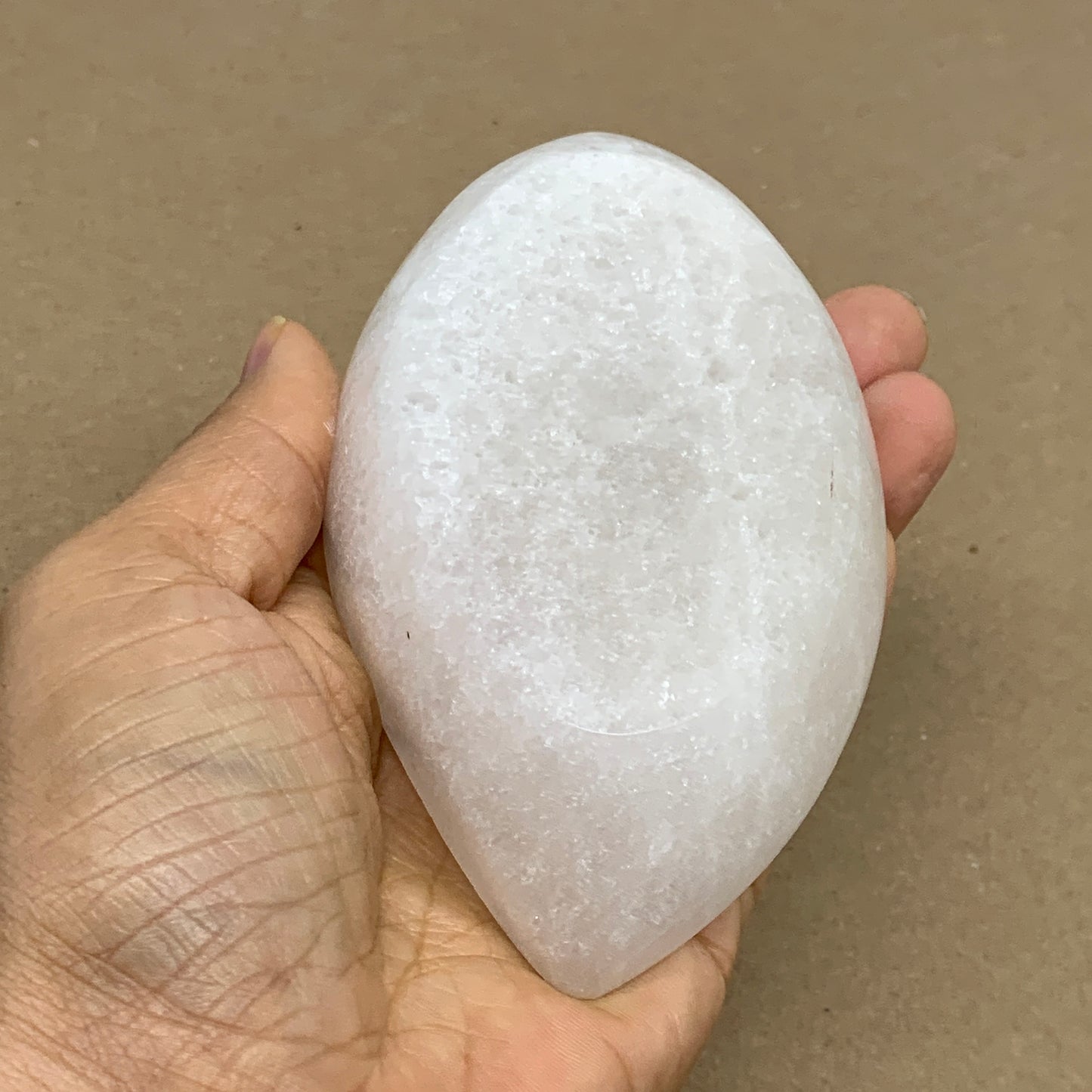 242g, 4.6"x2.7"x1.1", Natural Eye Shape Selenite Bowl Crystals, B36183