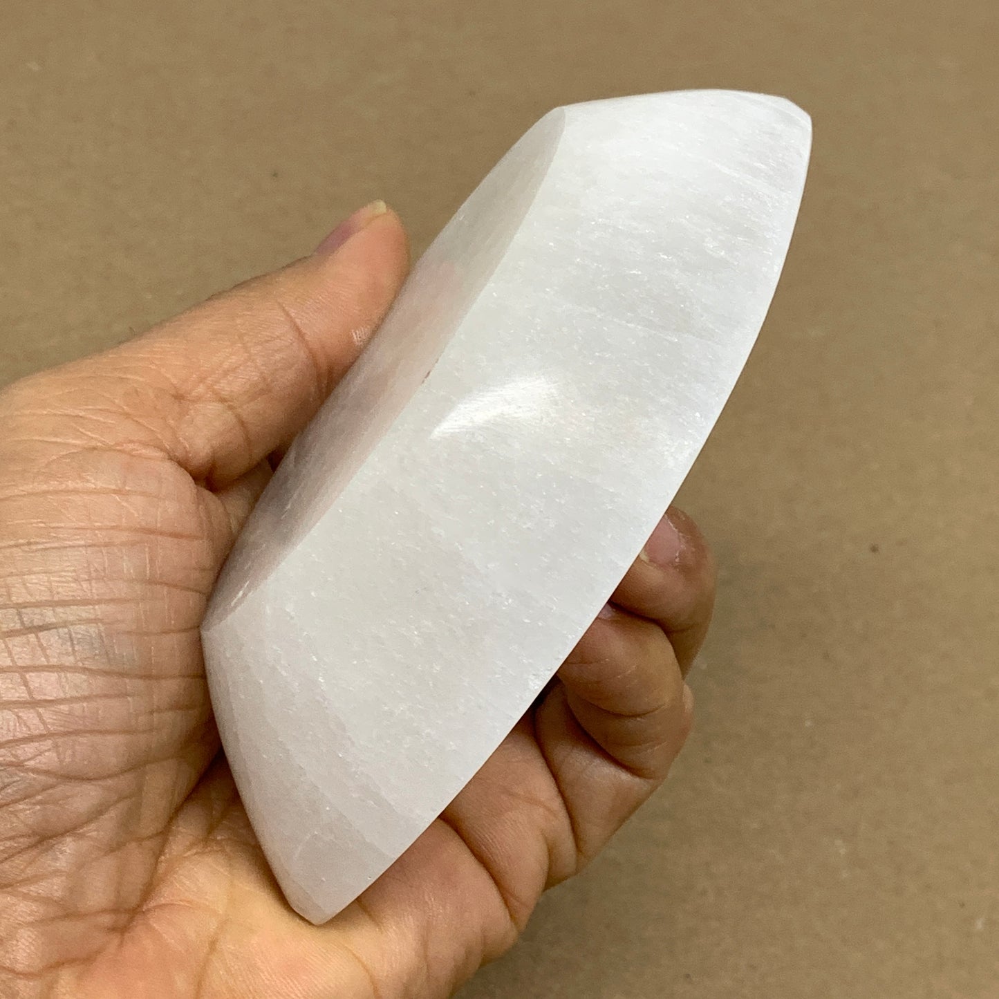 242g, 4.6"x2.7"x1.1", Natural Eye Shape Selenite Bowl Crystals, B36183