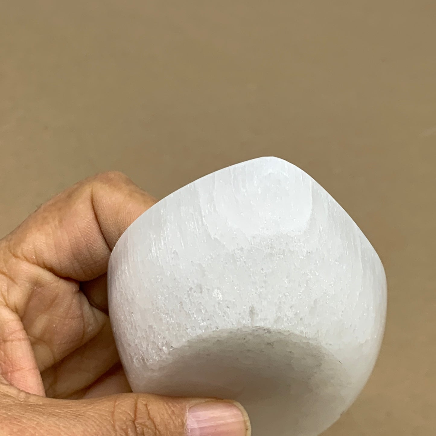 242g, 4.6"x2.7"x1.1", Natural Eye Shape Selenite Bowl Crystals, B36183