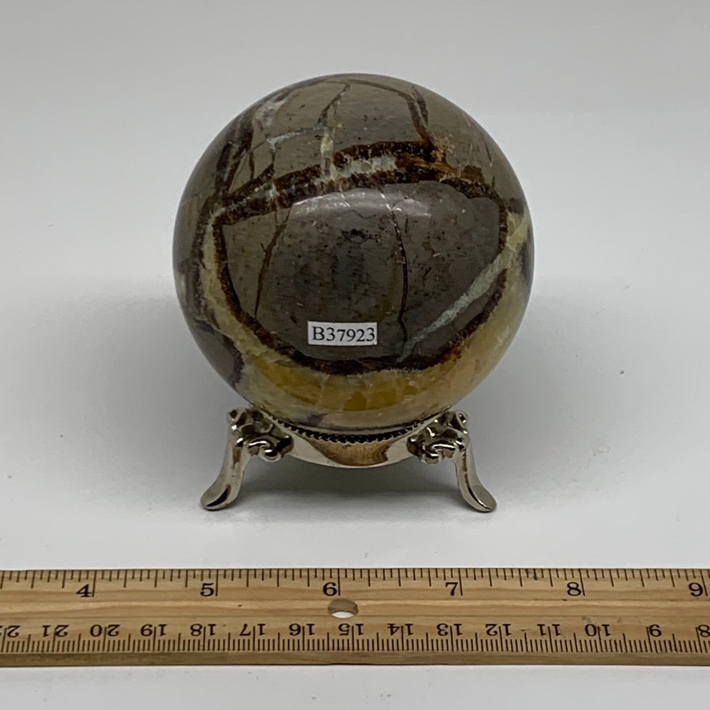 1.4 lbs, 3" (71mm), Natural Septarian Sphere Crystal Gemstone Ball, B37923