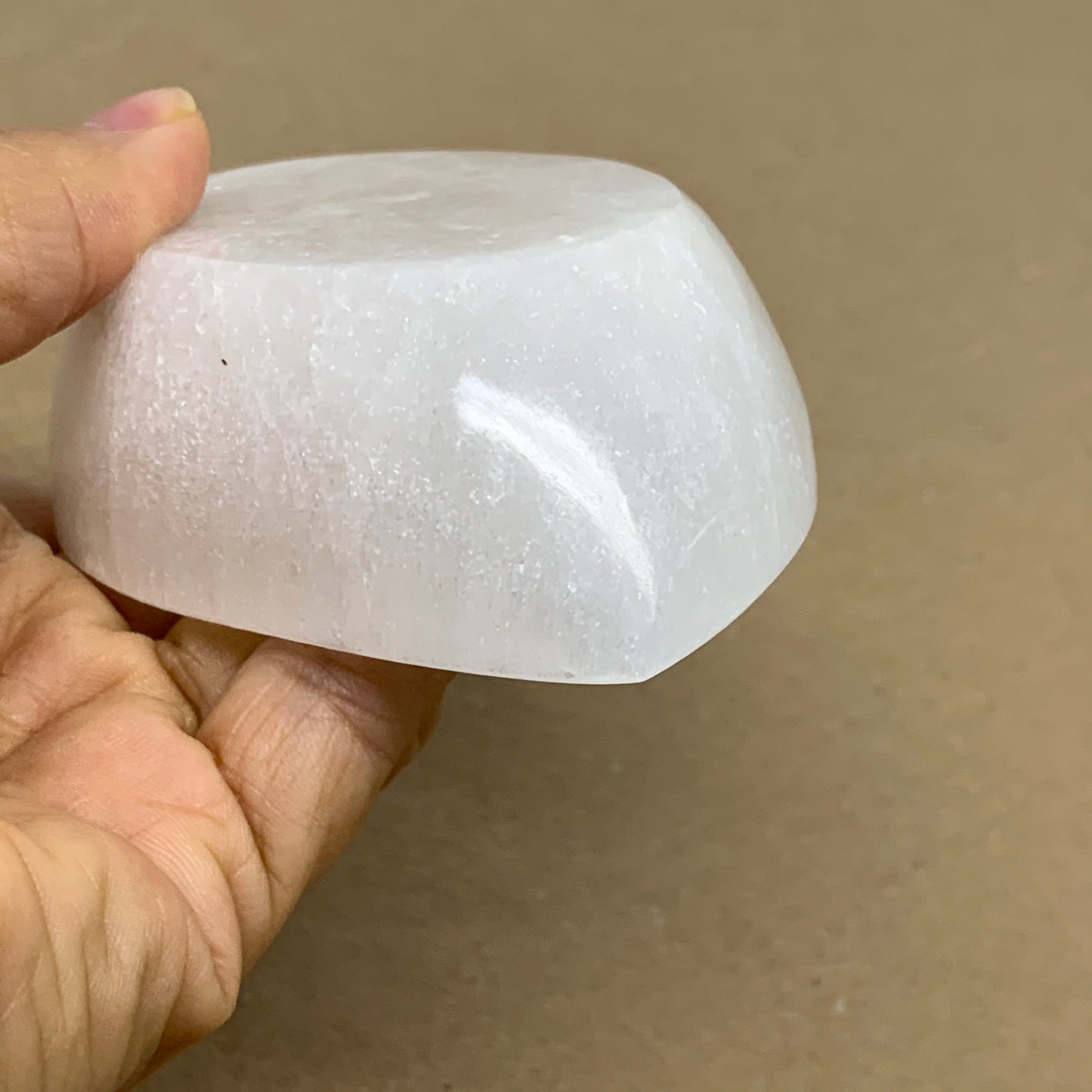 242g, 4.6"x2.7"x1.1", Natural Eye Shape Selenite Bowl Crystals, B36183