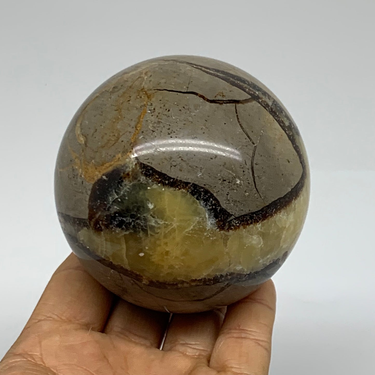 1.3 lbs, 3" (70mm), Natural Septarian Sphere Crystal Gemstone Ball, B37924