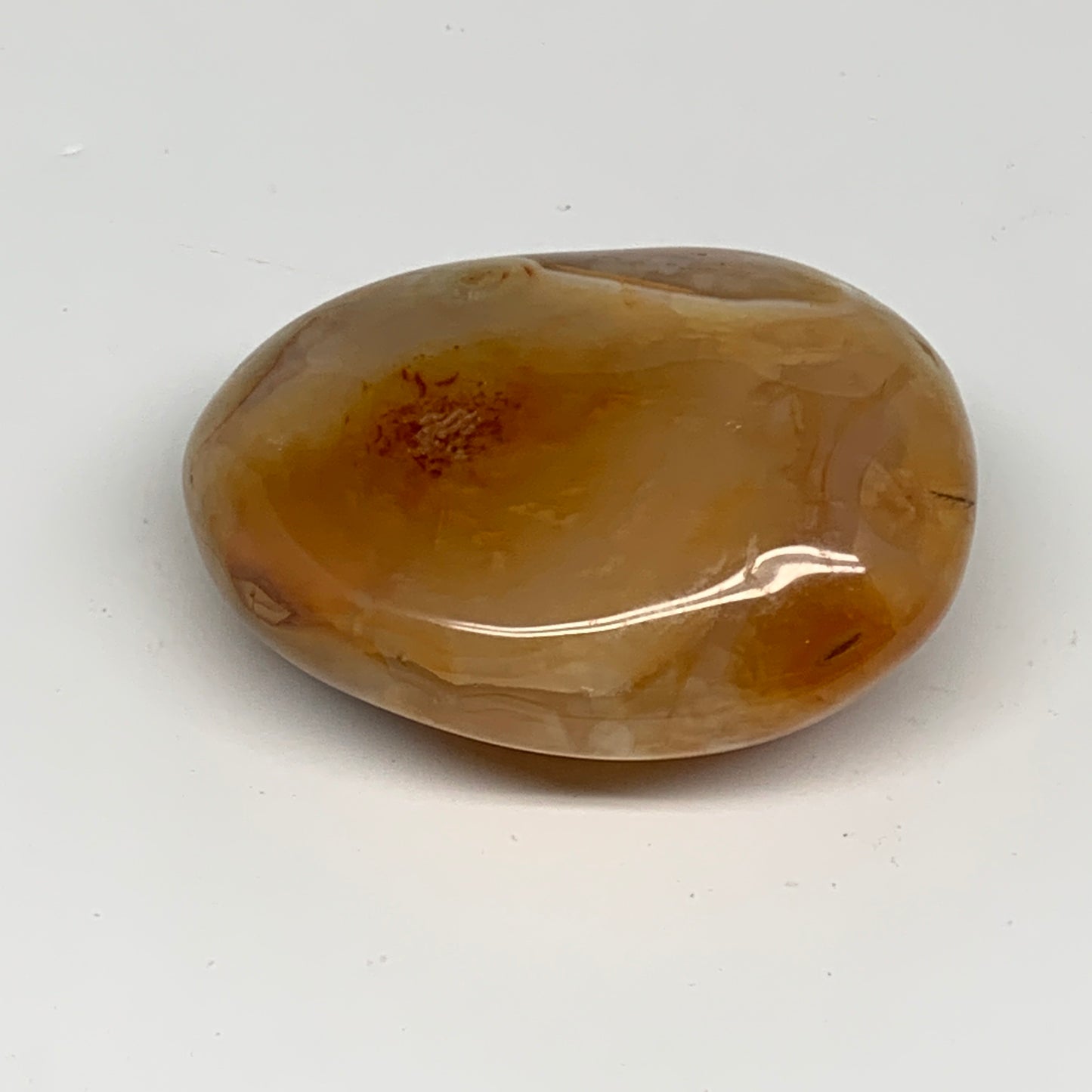 167.7g, 2.7"x2.2"x1.1", Red Carnelian Palm-Stone Gem Crystal Polished, B28409