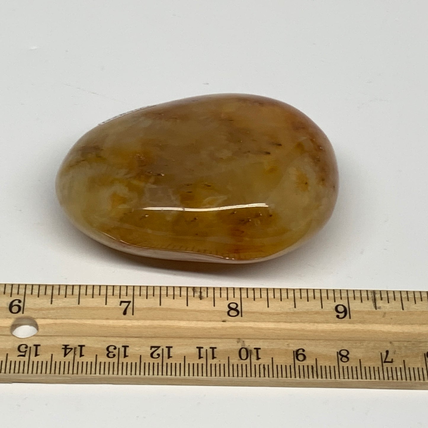 167.7g, 2.7"x2.2"x1.1", Red Carnelian Palm-Stone Gem Crystal Polished, B28409