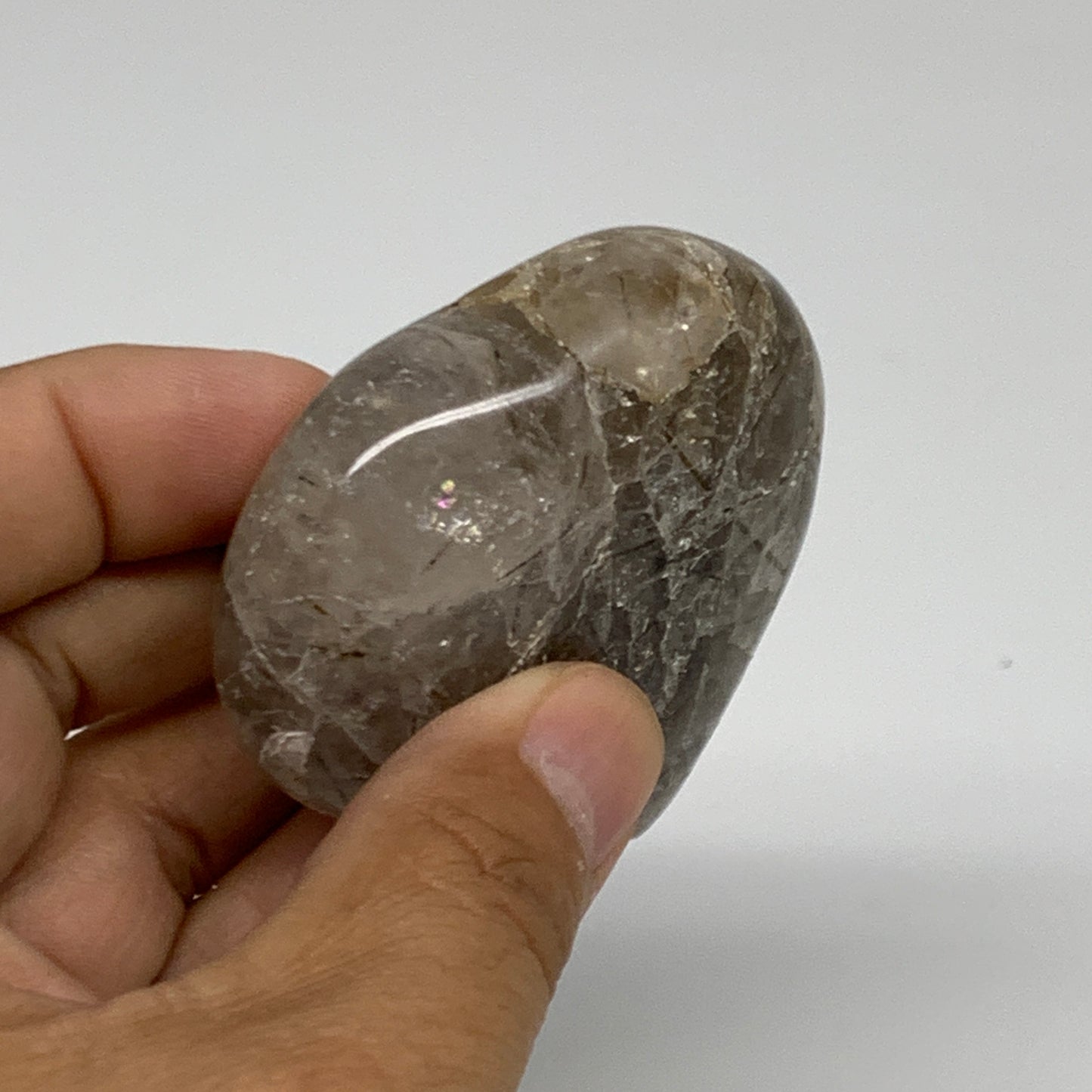 103.4g, 2.3"x2.3"x0.8", Natural Untreated Quartz Heart Crystal Polished, B34883