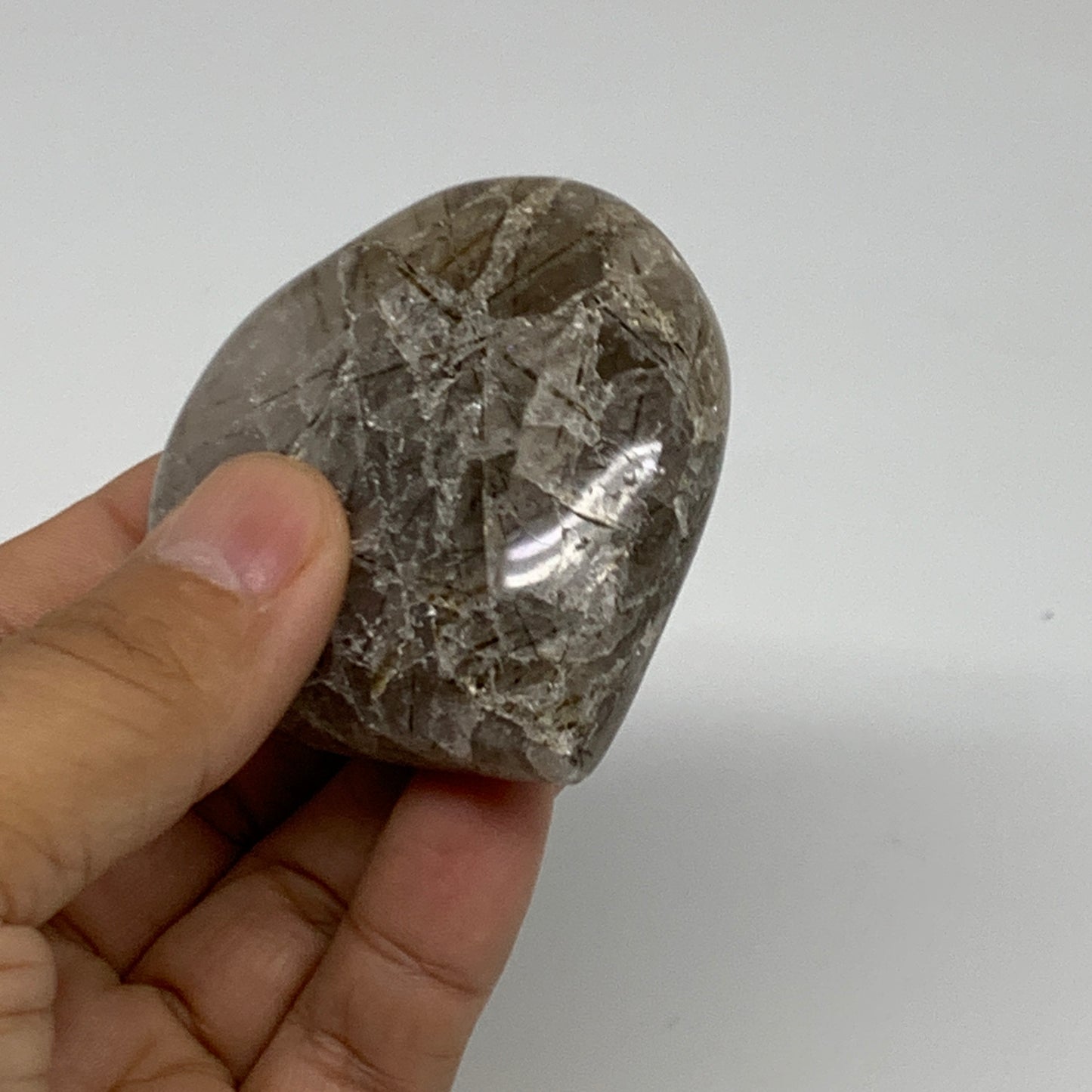 103.4g, 2.3"x2.3"x0.8", Natural Untreated Quartz Heart Crystal Polished, B34883