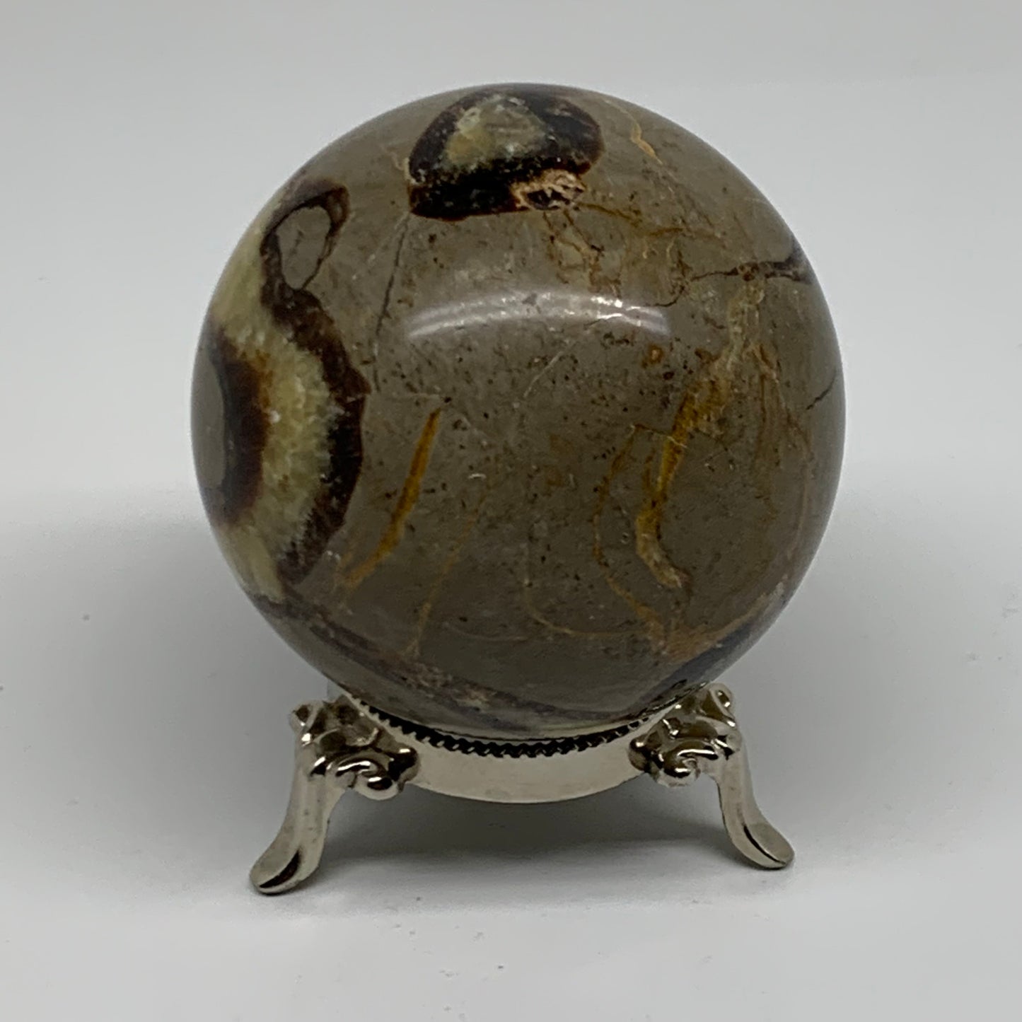 1.3 lbs, 3" (70mm), Natural Septarian Sphere Crystal Gemstone Ball, B37924