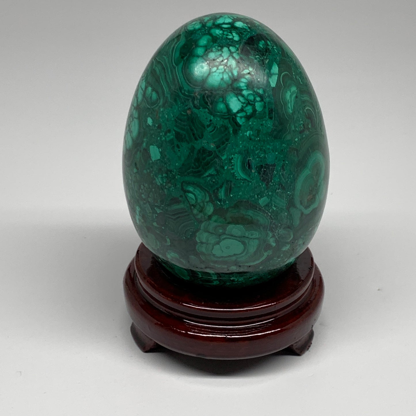 3.42 lbs, 4.8"x3.4", Natural Solid Malachite Egg Polished Gemstone @Congo, B3279