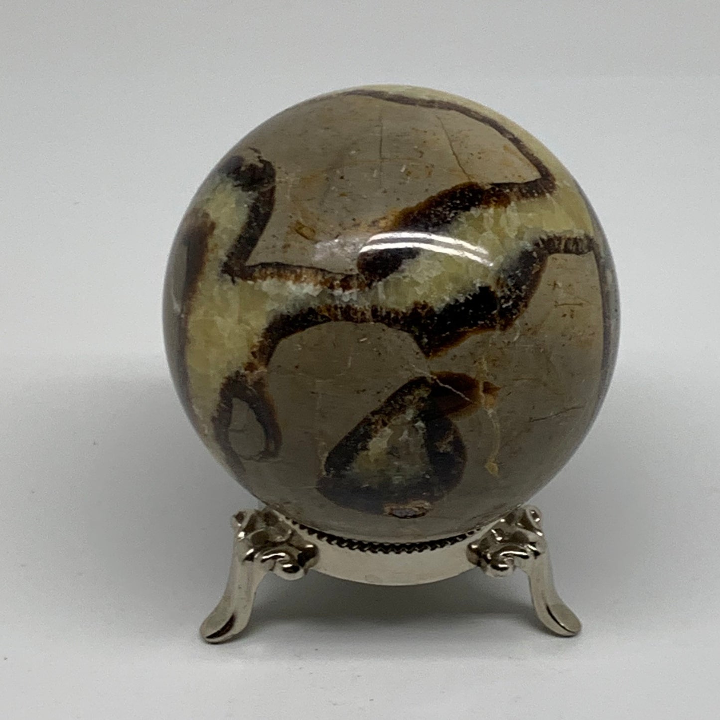 1.3 lbs, 3" (70mm), Natural Septarian Sphere Crystal Gemstone Ball, B37924