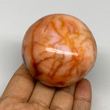 226.4g, 2.4"x2.4"x1.8", Red Carnelian Palm-Stone Gem Crystal Polished, B28410