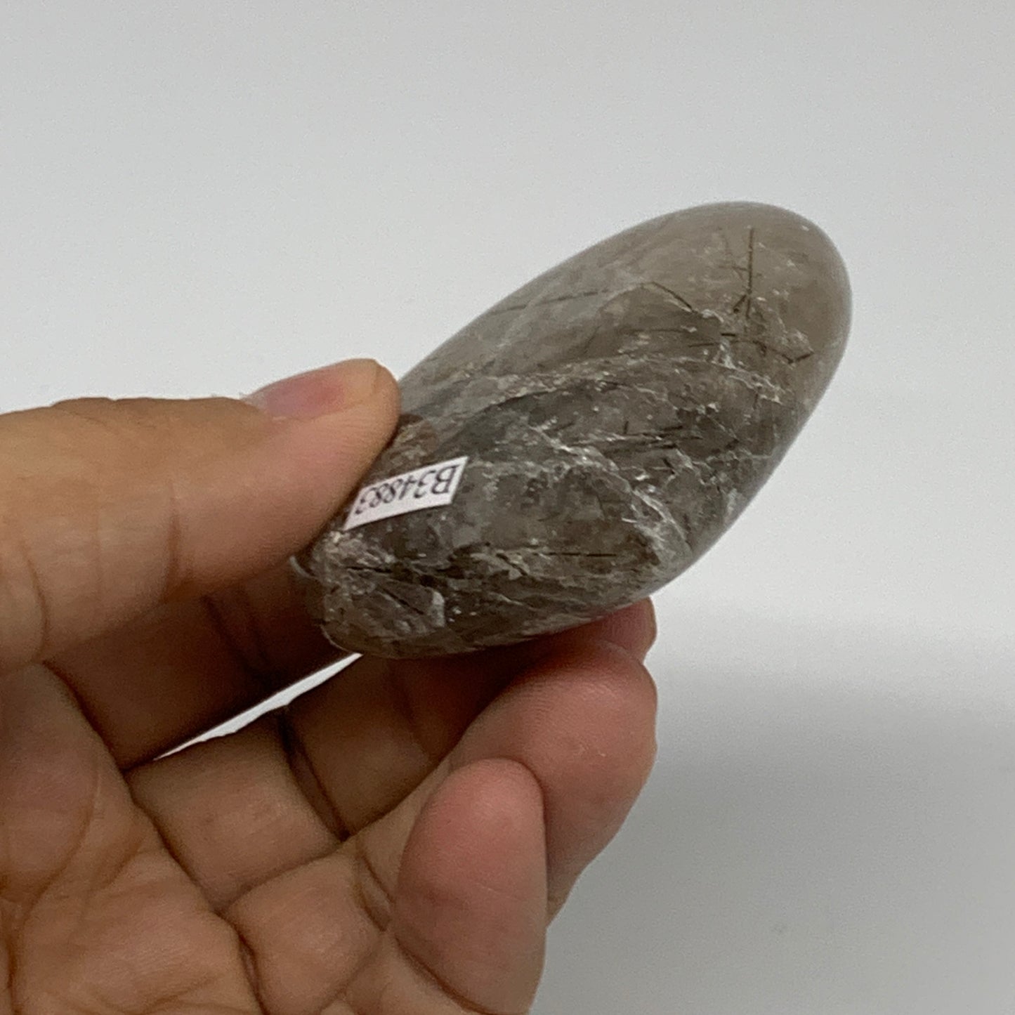 103.4g, 2.3"x2.3"x0.8", Natural Untreated Quartz Heart Crystal Polished, B34883