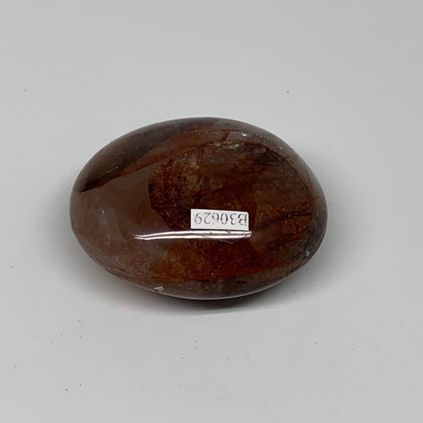 133.1g,2.4"x2.1"x1.1", Red Hematoid Fire Quartz Palm-Stone Crystal Polished, B30