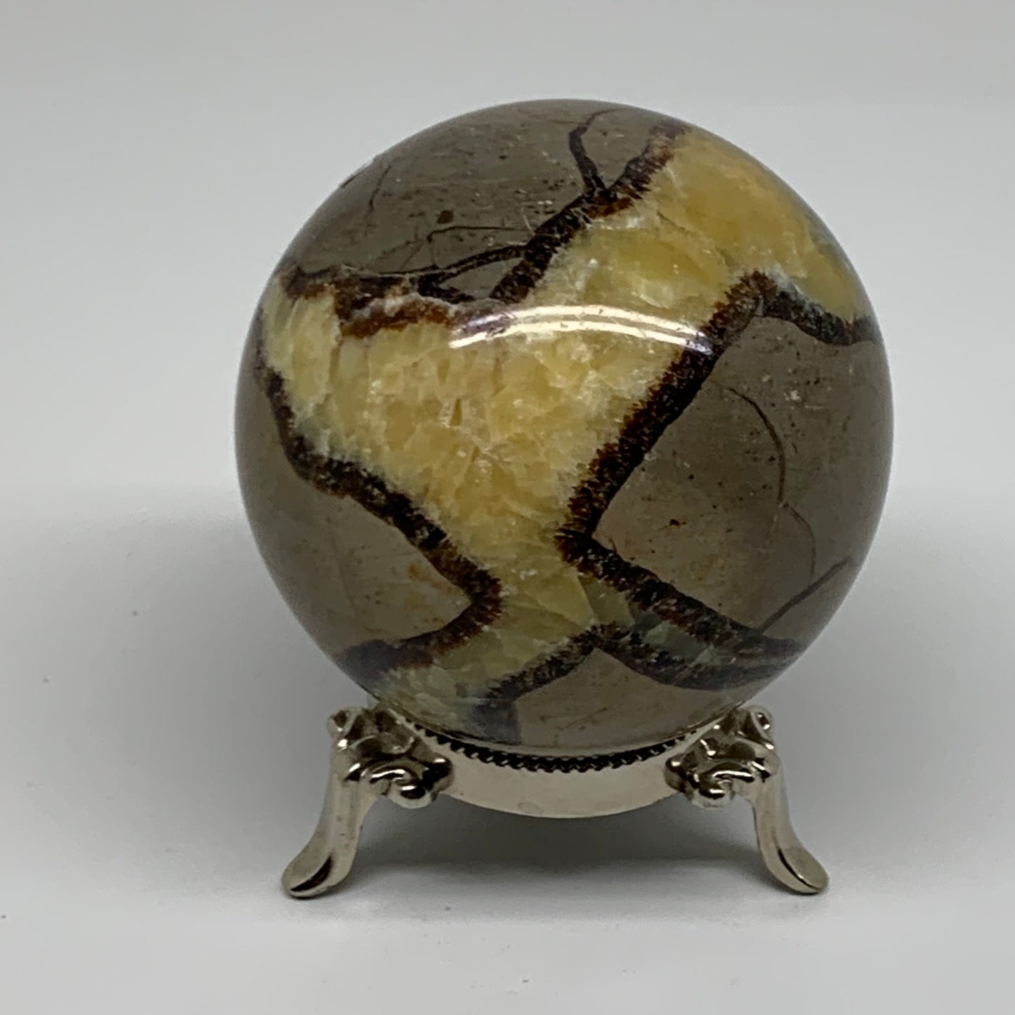 1.3 lbs, 3" (70mm), Natural Septarian Sphere Crystal Gemstone Ball, B37924