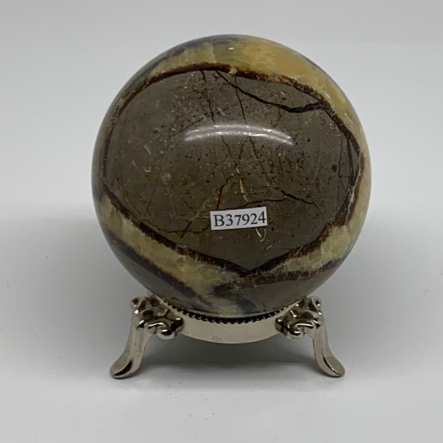 1.3 lbs, 3" (70mm), Natural Septarian Sphere Crystal Gemstone Ball, B37924