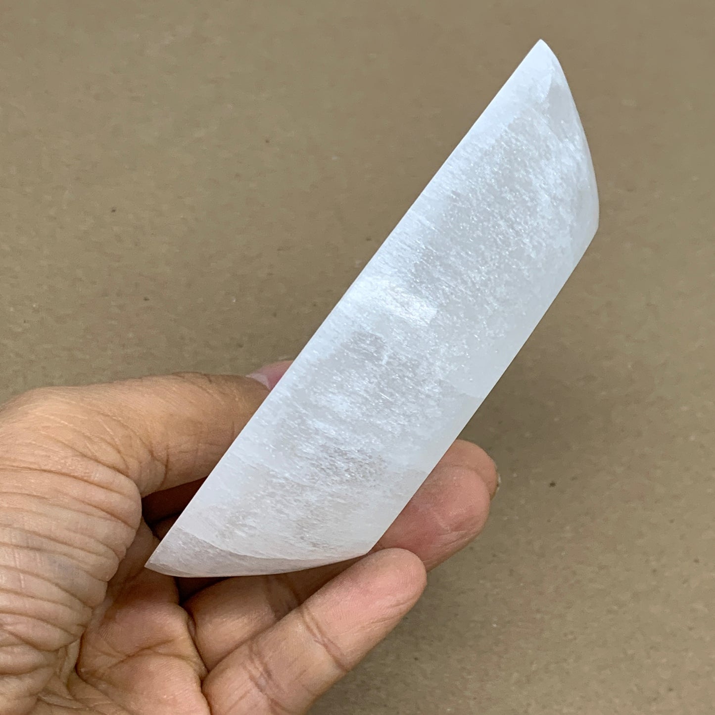 224g, 4.7"x2.6"x1.1", Natural Eye Shape Selenite Bowl Crystals, B36184