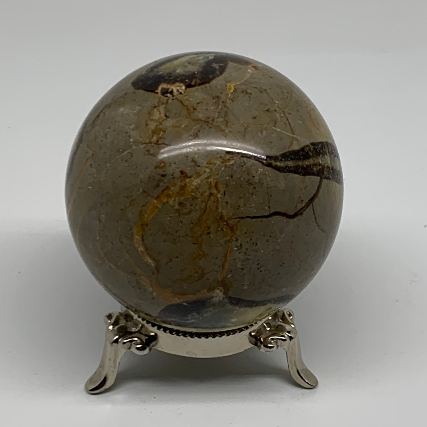 1.3 lbs, 3" (70mm), Natural Septarian Sphere Crystal Gemstone Ball, B37924