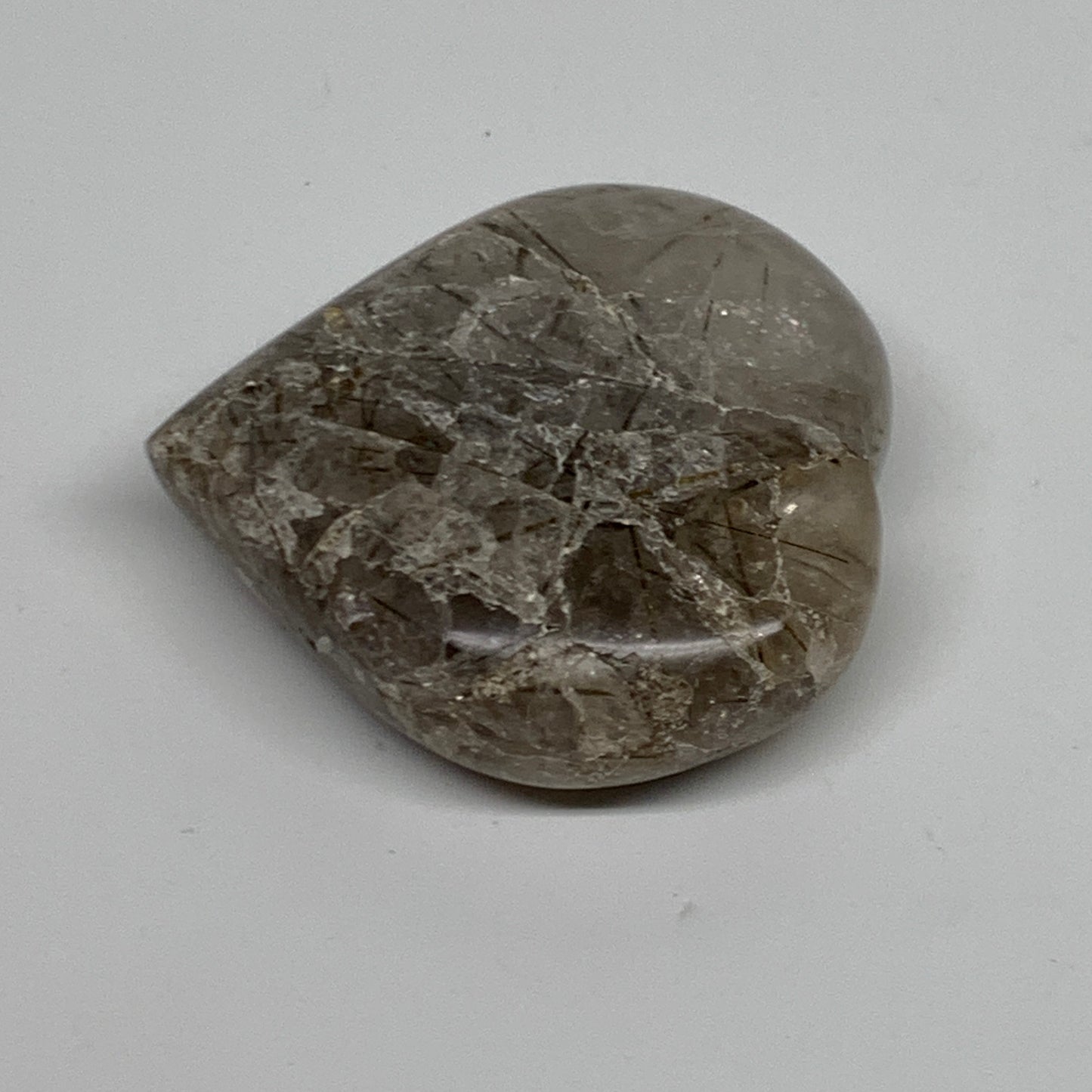 103.4g, 2.3"x2.3"x0.8", Natural Untreated Quartz Heart Crystal Polished, B34883