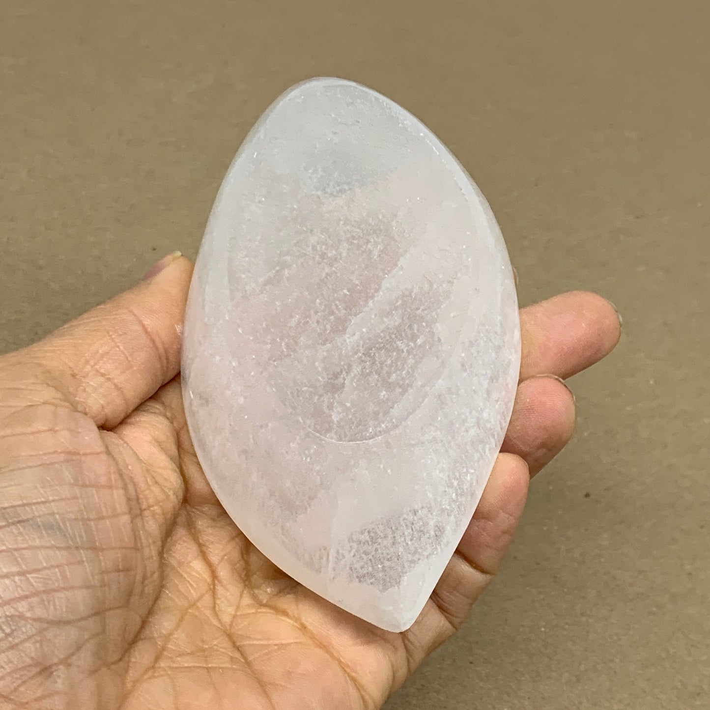 224g, 4.7"x2.6"x1.1", Natural Eye Shape Selenite Bowl Crystals, B36184