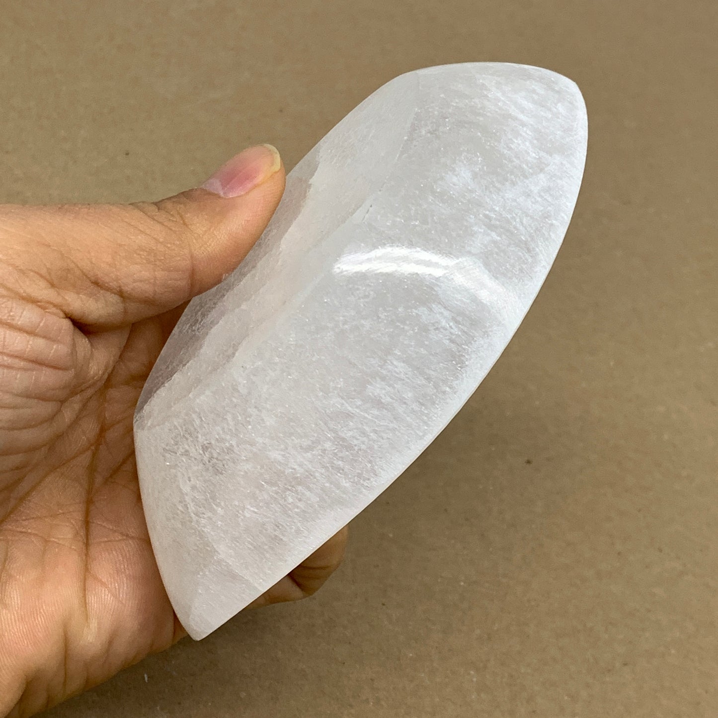 224g, 4.7"x2.6"x1.1", Natural Eye Shape Selenite Bowl Crystals, B36184