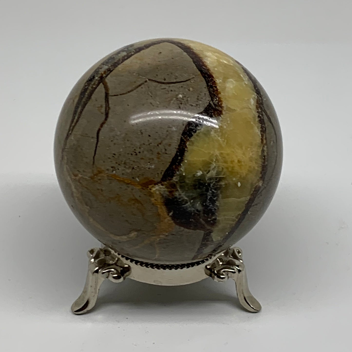 1.3 lbs, 3" (70mm), Natural Septarian Sphere Crystal Gemstone Ball, B37924